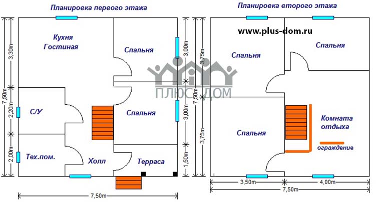 План дома проекта загородного дома П 43 